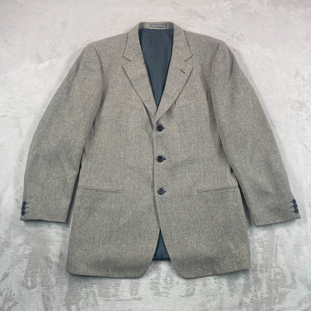 Ermenegildo Zegna Soft Sports Coat Blazer 44L Grey Birdseye Wool